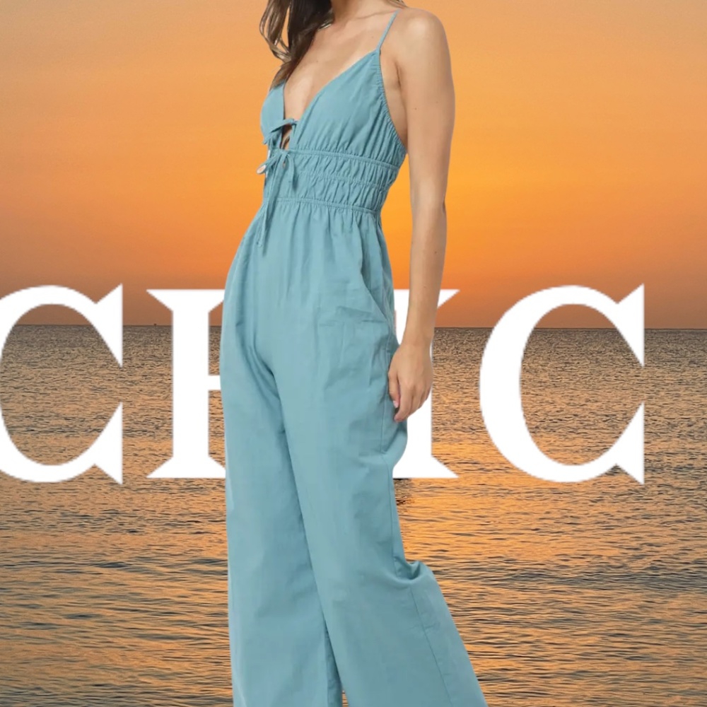 Sleeveless Romper with Front Tie